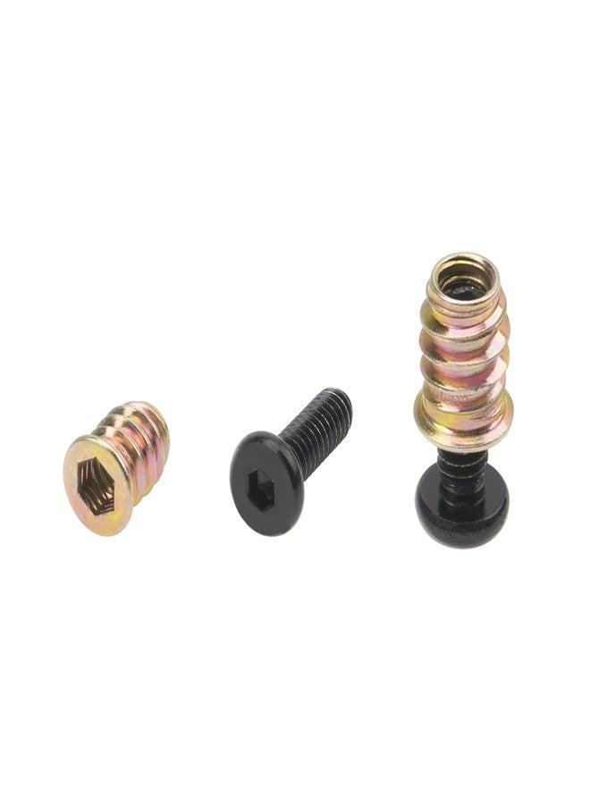 Rrina 28 Sets 1/4-20 x 25/32" Furniture Screw Nut Threaded Wood Inserts Bolt Fastener Connector Hex Socket Drive 1/4-20 x 19/32" Screw-in Nuts - Image 3