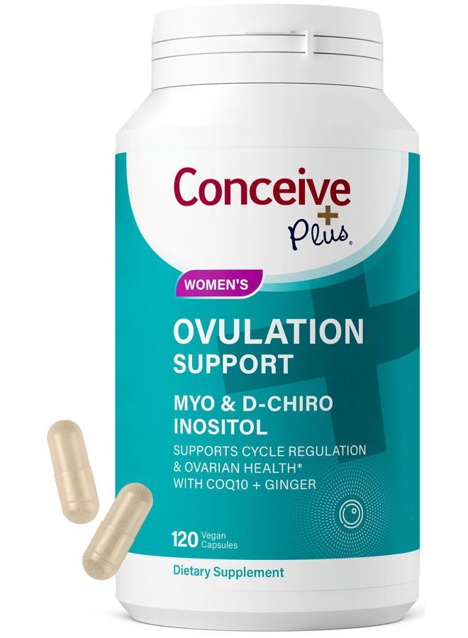 Conceive Plus دعم الإباضة | ميو-إنوزيتول ودي-كيرو إنوزيتول لخصوبة النساء | مكملات تكيس المبايض لصحة الإنجاب وتوازن الهرمونات للنساء | كيو10، حمض الفوليك، زنجبيل | إمداد لمدة 30 يومًا - Image 1