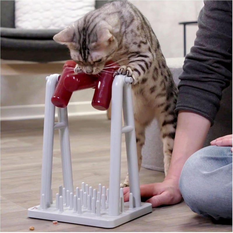 TRIXIE Cat Activity Turn Around Strategy Game Slow Feeder Interactive Treat Toy All Breed Sizes 9 x 7 x 13 in - Image 3