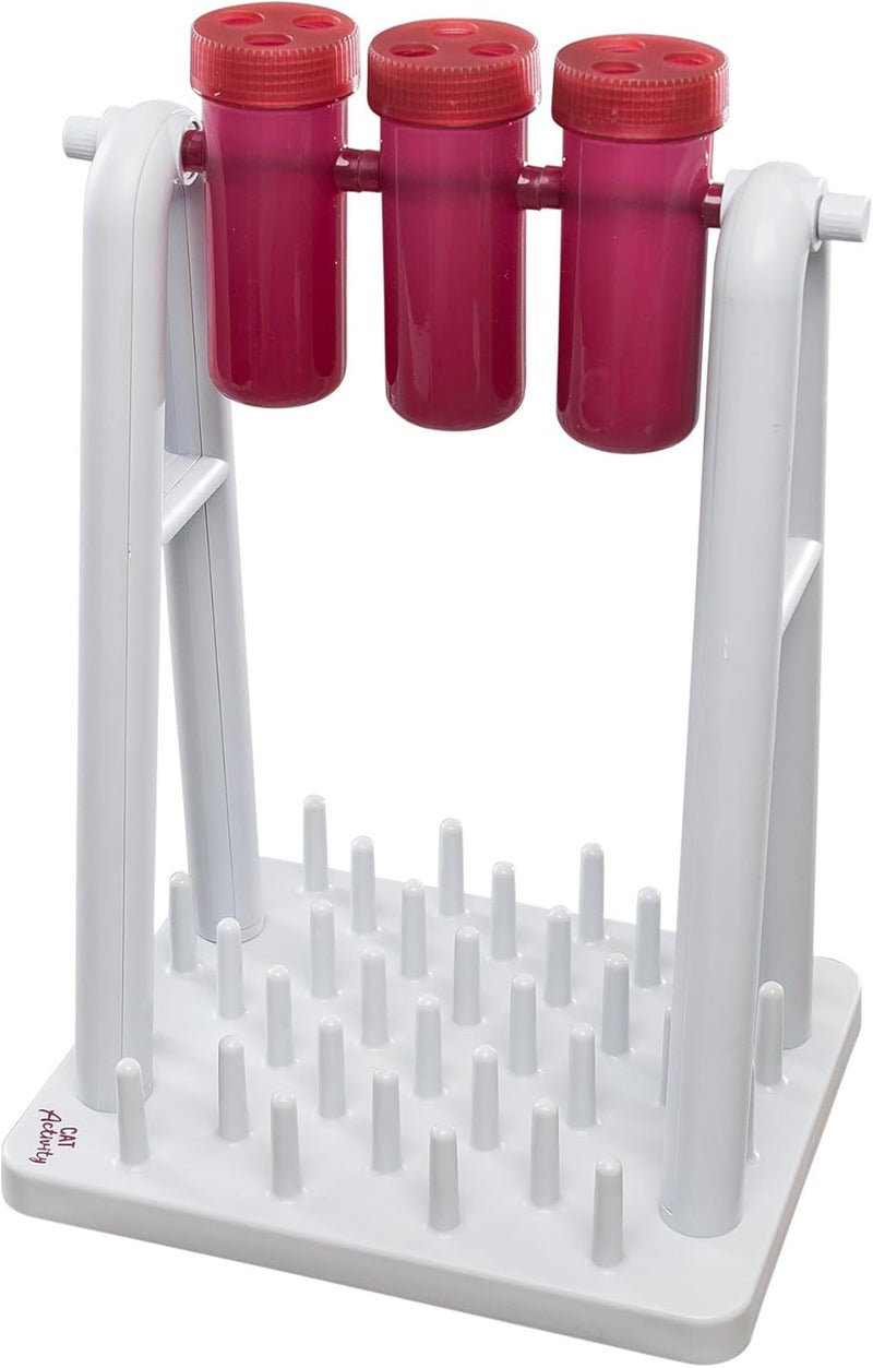 TRIXIE Cat Activity Turn Around Strategy Game Slow Feeder Interactive Treat Toy All Breed Sizes 9 x 7 x 13 in - Image 1