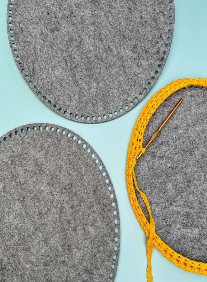 Cliths Pack of 3 Felt Basket Bottoms - 12 Inch Round Crochet Basket Base - Durable and Eco-Friendly Grey Felt Bottoms for DIY Crafting - Image 5
