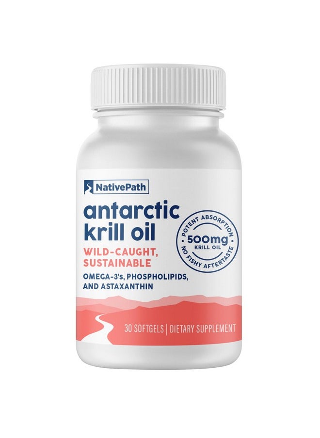 NativePath NativePath: Antarctic Krill Oil - Wild-Caught Krill Omega-3 Fatty Acids with EPA and DHA - 30-Day Supply - Supports Your Joint, Heart, Brain and Immunity - Pure Formula, No Fishy Taste  - Image 1