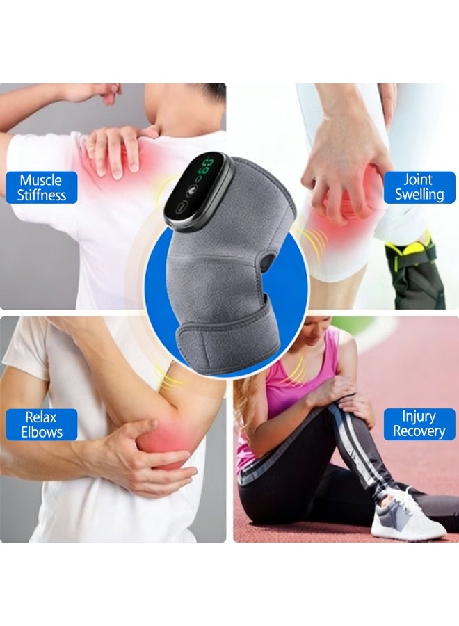 Heated Vibration Knee Massager, Electric Rechargeable Knee Pad, Pain Relief Device for Chronic Knee Cold, Essential Knee Joint Care Tool - Image 4