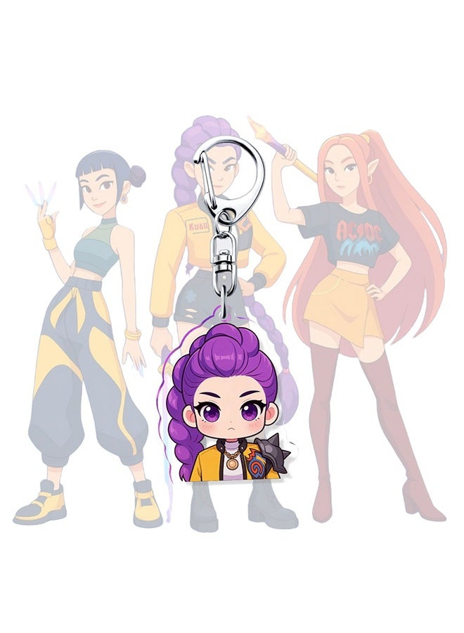 7Pcs Action Figure, Keychains Holder Car Key Ring Mobile Phone Bag Hanging,Unique Action Figures Decorations Gifts for Fans Office Room Figurine Decor - Image 5