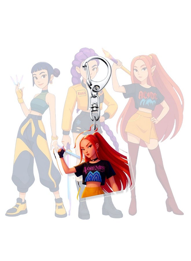 7Pcs Action Figure, Keychains Holder Car Key Ring Mobile Phone Bag Hanging,Unique Action Figures Decorations Gifts for Fans Office Room Figurine Decor - Image 3