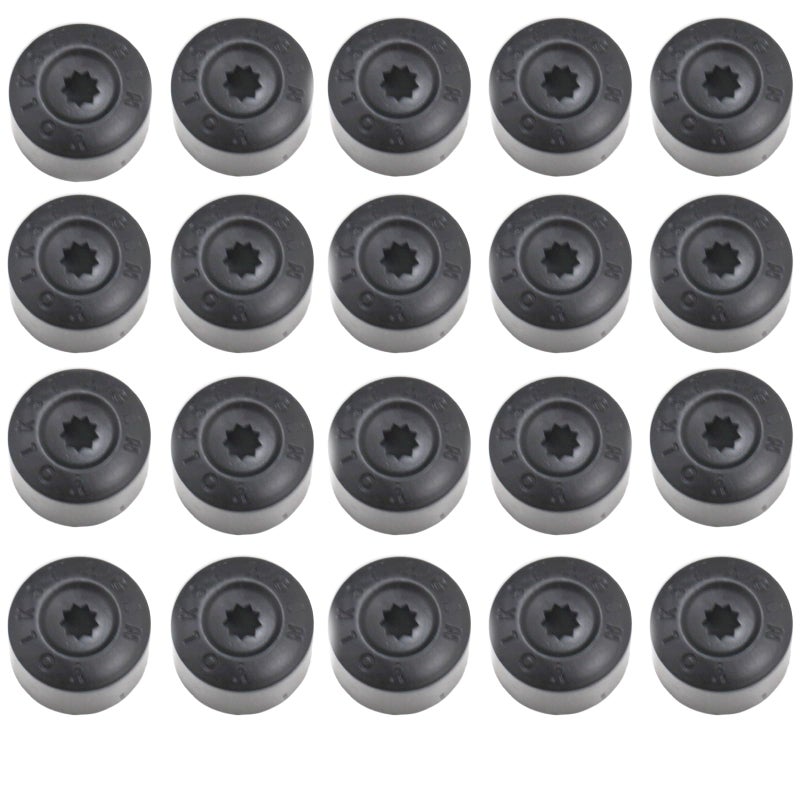 ThpeMakcr 20 Pcs Wheel Lug Nut Bolt Cover Black Caps Compatible with Volkswagen Lug Nut Cover 1K0 601 173 9B9