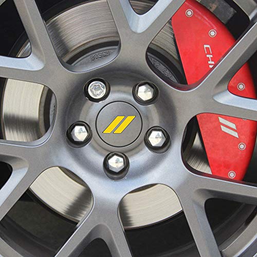 IPG for 2017-2019 Dodge Challenger Hash Rhombus Center Cap Overlay Decals Set of 4 (Yellow) - Image 4