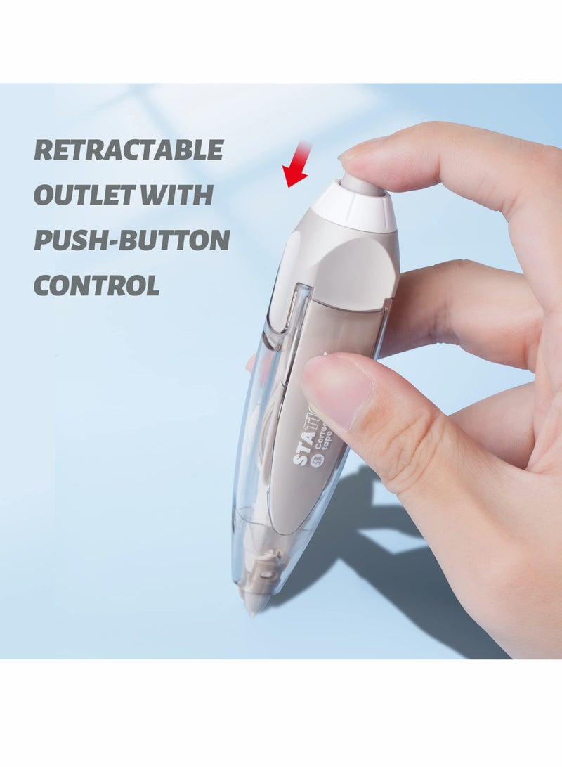 Correction Tape, Quick Dry Refillable Retractable White Out Mini Cute Tape for School Office Students Kids Supplies, 1/5" × 240" 6 pcs - Image 2