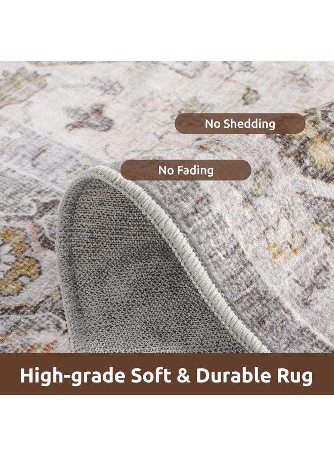 AMOAMI Area Rug - 9x12 Vintage Soft Grey Rug - Non Slip, Washable for Living Room, Bedroom, Dining Room, Office - Image 3