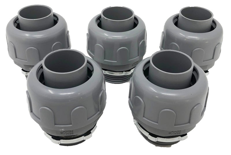 Sealproof 114Inch NonMetallic Liquid Tight Straight Electrical Conduit Connector Fitting UL Listed 114 Dia 5Pack