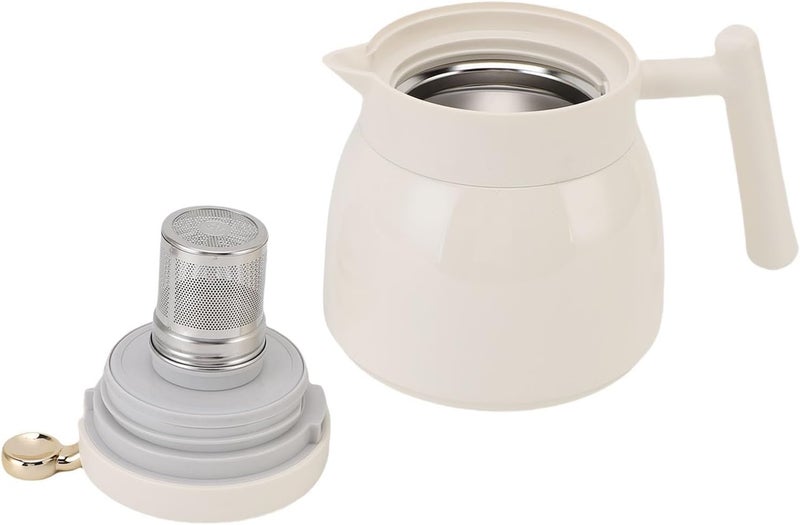 Asixxsix Thermal Coffee Carafe, 880ml Leakproof Insulated Tea Pot Stainless Steel with Mechanical Temperature Display, for Hot Beverages (White) - Image 4