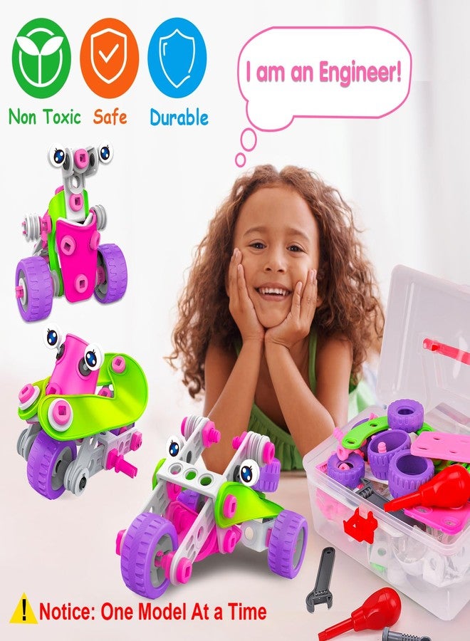 Tsomtto STEM Toys for 4 5 6 7 8+ Year Old Girl Birthday Gifts Pink Educational Building Toys for Kids Ages 4-8 5-7 8-10 Stem Kits Activities Construction Toys for Girls 4-6 6-8 Engineering Creative Games - Image 3