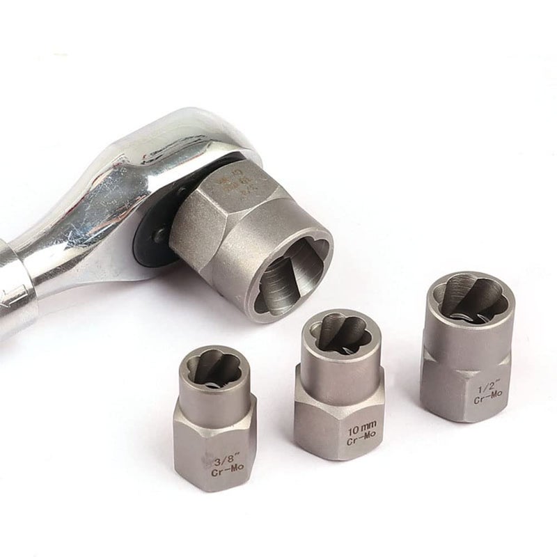 LSLANSOON 3/8â€ Drive Impact Bolt Nut Extractor Set, 13 Pcs Lug Nut Remover Kit 1/4â€-3/4â€ Twist Socket Tool Set with a 1/4â€ Hex Drive to 3/8â€ Socket Adapter - Image 5