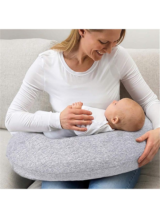 Pro Goleem Pro Goleem Nursing Pillow Cover 100% Jersey Cotton 2 Pack Soft Feeding Pillow Slipcover for Breastfeeding Moms Fits Standard Infant Nursing Pillow or Positioner Grey for Boys and Girls - Image 1