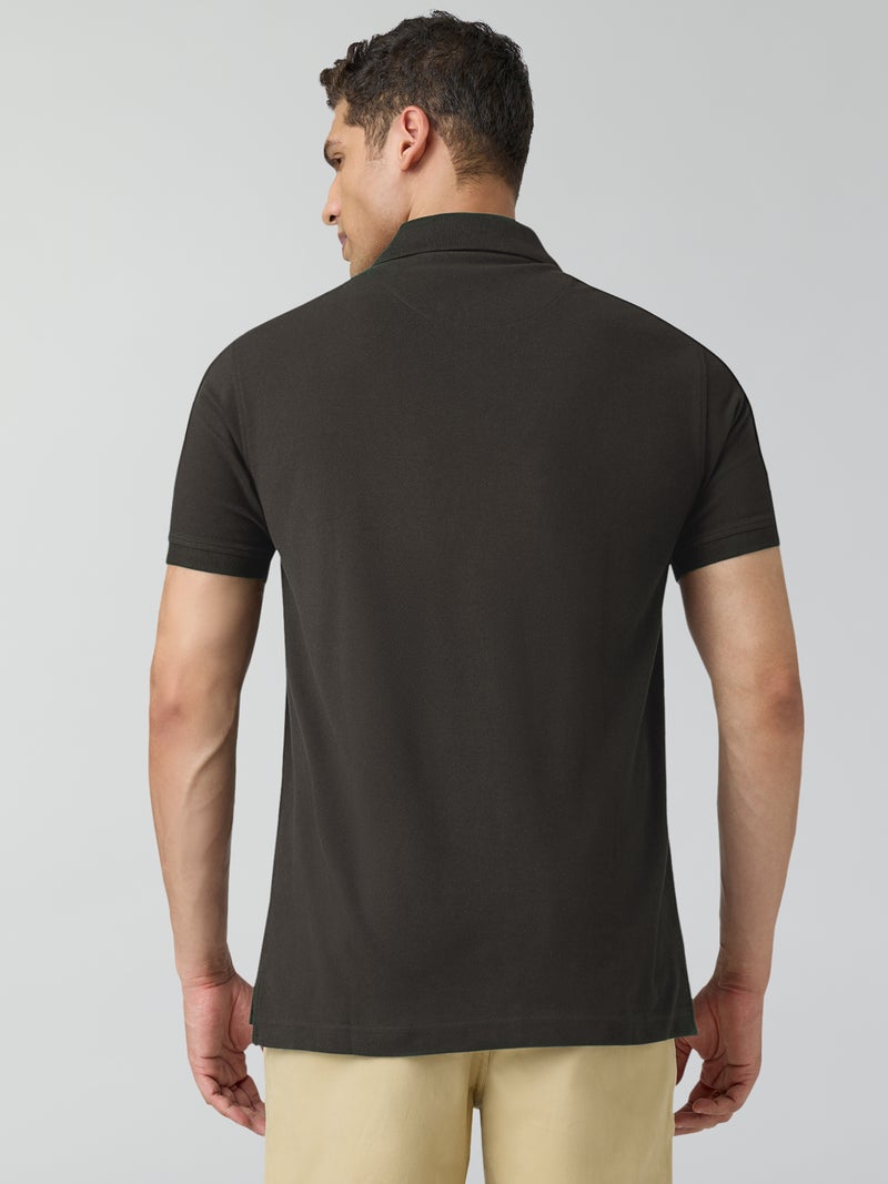 XYXX Men's'S Cotton Solid Halfsleeve Polo Tshirt Dark Brown - Image 5