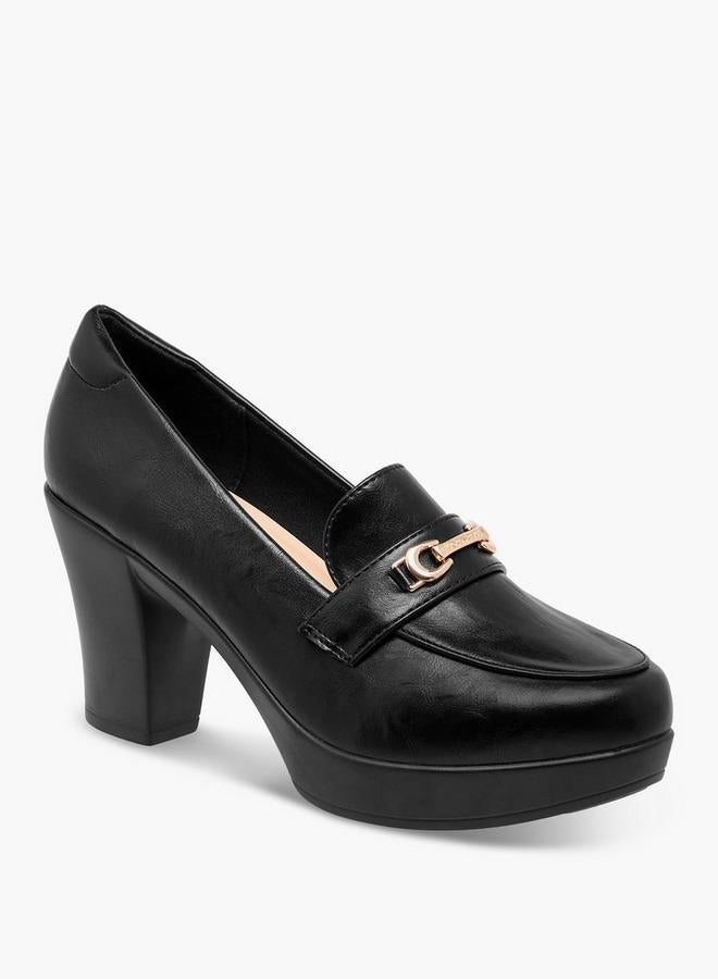 Flora Bella By Shoexpress Flora Bella Horsebit Accent Shoes With Block Heels - Image 2