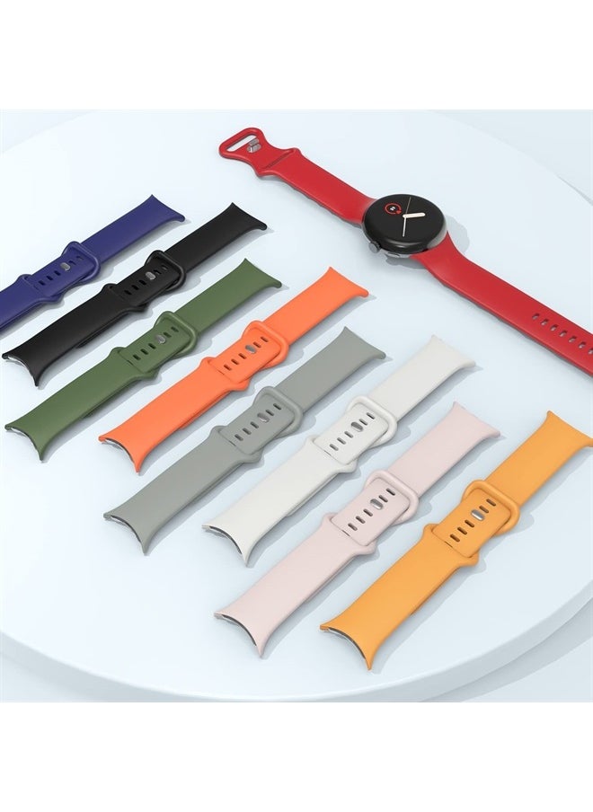 OVERSTEP Compatible for Google Pixel Watch Bands, Soft Silicone Sport Strap Metal Buckle for Google Watch Band, Replacement Google Pixel Watch 2022 Band for Women Men (Large, Blue)  - Image 4