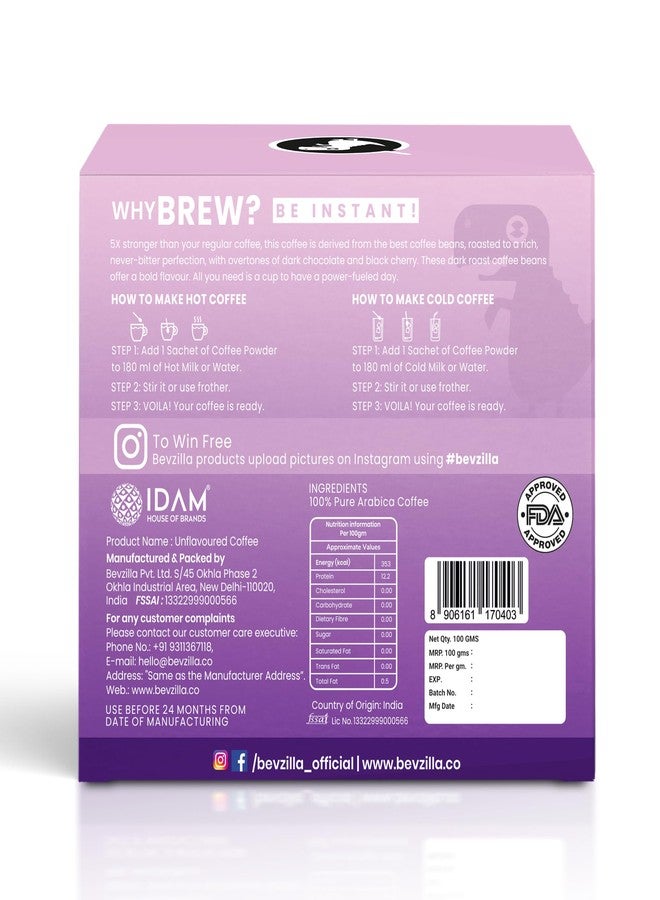 Bevzilla 48 Sachets Dark Wish Instant Coffee Powder (48 X 2g Sachets) X 96 Assorted Instant Coffee Powder Sachets (96 X 2g Sachets)| Hazelnut, Classic, Vanilla & Butterscotch| Hot & Cold Coffee| 100 % Arabica Coffee| Strong Coffee| Best Coffee| Espresso, Latte, Cappuccino - Image 3