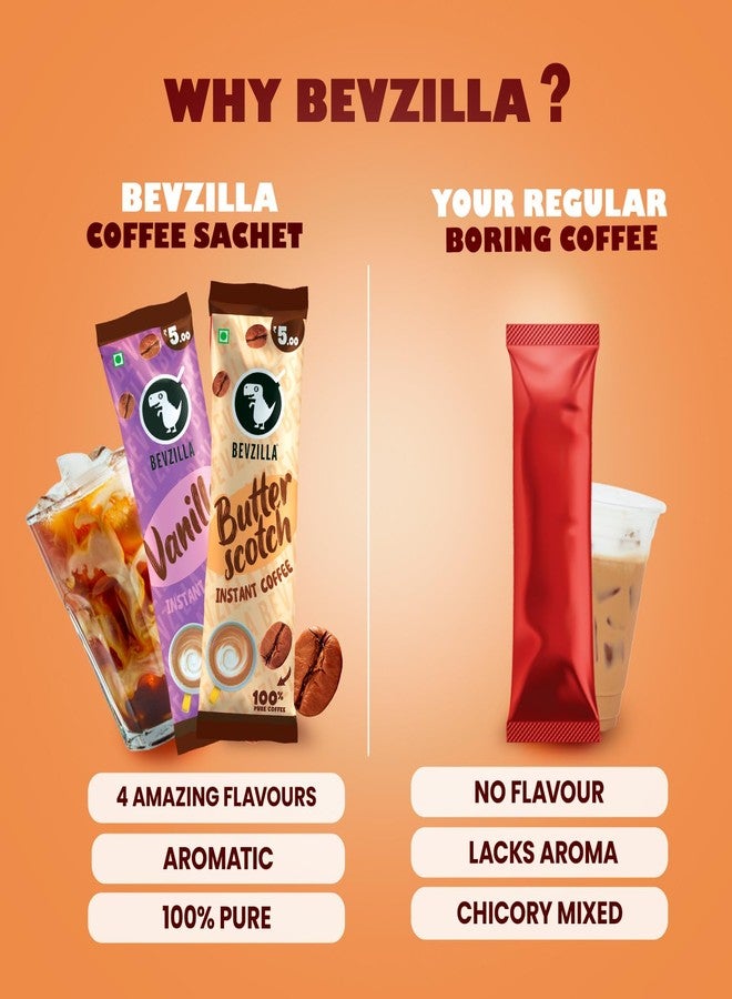 Bevzilla 48 Sachets Dark Wish Instant Coffee Powder (48 X 2g Sachets) X 96 Assorted Instant Coffee Powder Sachets (96 X 2g Sachets)| Hazelnut, Classic, Vanilla & Butterscotch| Hot & Cold Coffee| 100 % Arabica Coffee| Strong Coffee| Best Coffee| Espresso, Latte, Cappuccino - Image 5