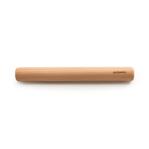 GOBAM Wood Rolling Pin, Small - Dough Roller for Pasta, Cookies, Pie, Pizza, Chapati, Fondant, Rolling Pins for Baking, Bread Making Tools and Supplies - 11 x 1.38 Inches - Image 1