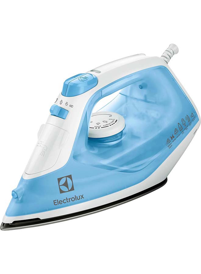 Electrolux Steam Iron With Powerful Steam Shot, Ceramic Sole Plate, Anti Calc Drip Self Clean And Auto Shutoff, Automatic Steam Adjustment, Safe Touch Indicator, Light Weight-Easy To Use 250 ml 2300 W EDB1730 Blue - Image 1