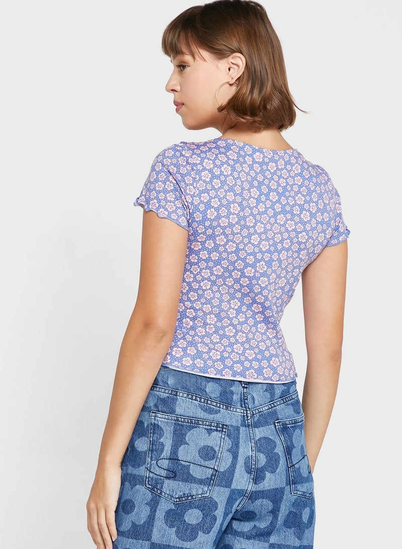 مونكي بلوزة قصيرة مزينة بفتحات - Image 2