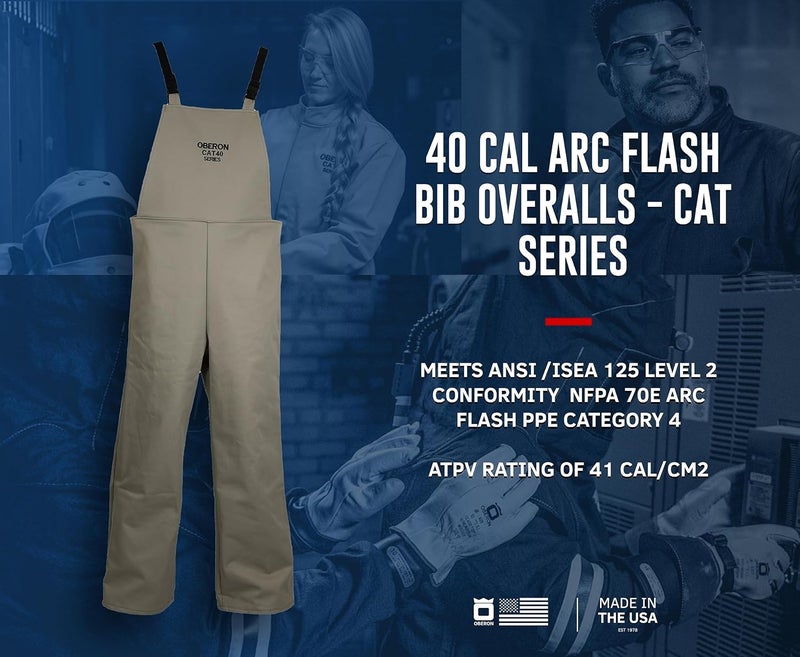 Oberon Arc Flash Bib Overalls- 40CAL - CAT SERIES - Image 2