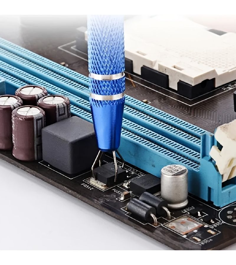 1 Set Blue Computer And Mobile Phone Repair Tools With IC Extractor Chip Puller PLCC Extractor Electronic Component Tweezers Ball Grid Array Chip Picker Surface Mount Desoldering - Image 1
