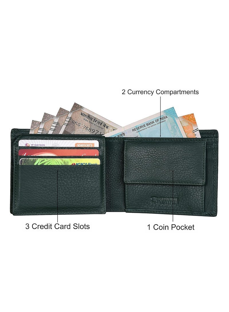 URBAN FOREST Carl Green Mens Leather Wallet for Men - Image 3