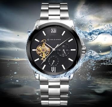 Giordano Automatic Analog Wrist Watch for Men with Water Resistant and Classy Dial and Strap|Compliment Your Look|Ideal Gift for|Men's|Boy - Gz-50082-44 - Image 2