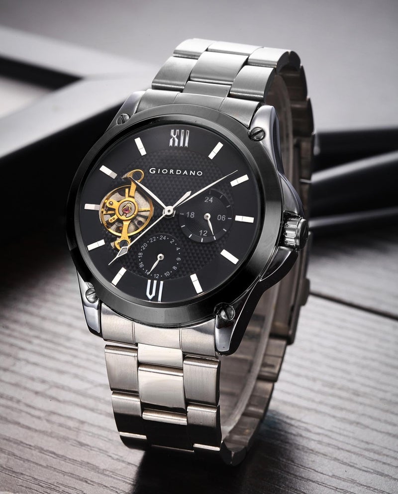 Giordano Automatic Analog Wrist Watch for Men with Water Resistant and Classy Dial and Strap|Compliment Your Look|Ideal Gift for|Men's|Boy - Gz-50082-44 - Image 4