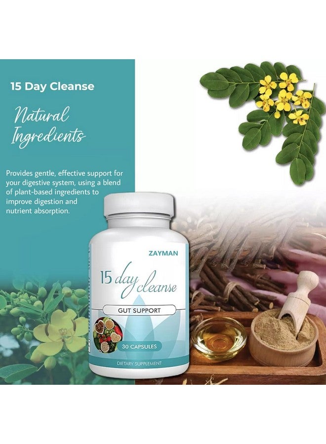 Generic ZAYMAN 15 Day Cleanse - Colon Broom and Detox Support, Gut Health Supplement with Senna, Cascara Sagrada & Psyllium Husk, Natural Colon Cleanse for Men and Women (Pack of 2)  - Image 3