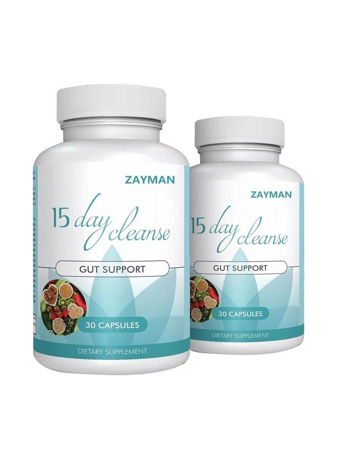 Generic ZAYMAN 15 Day Cleanse - Colon Broom and Detox Support, Gut Health Supplement with Senna, Cascara Sagrada & Psyllium Husk, Natural Colon Cleanse for Men and Women (Pack of 2)  - Image 1