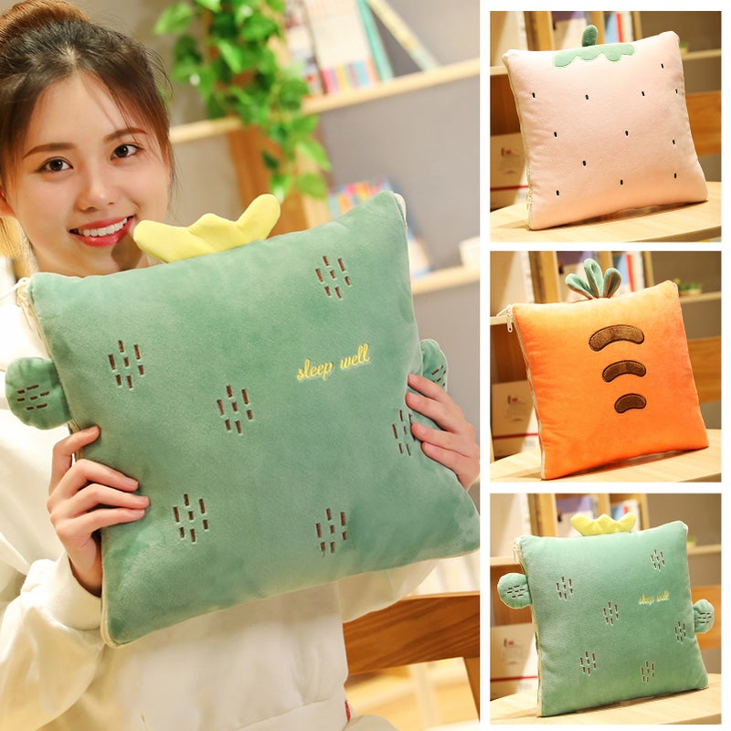 2-in-1 Blanket Pillow Foldable Blanket Extend Throw Pillows for Home Office Car Safa - Image 3