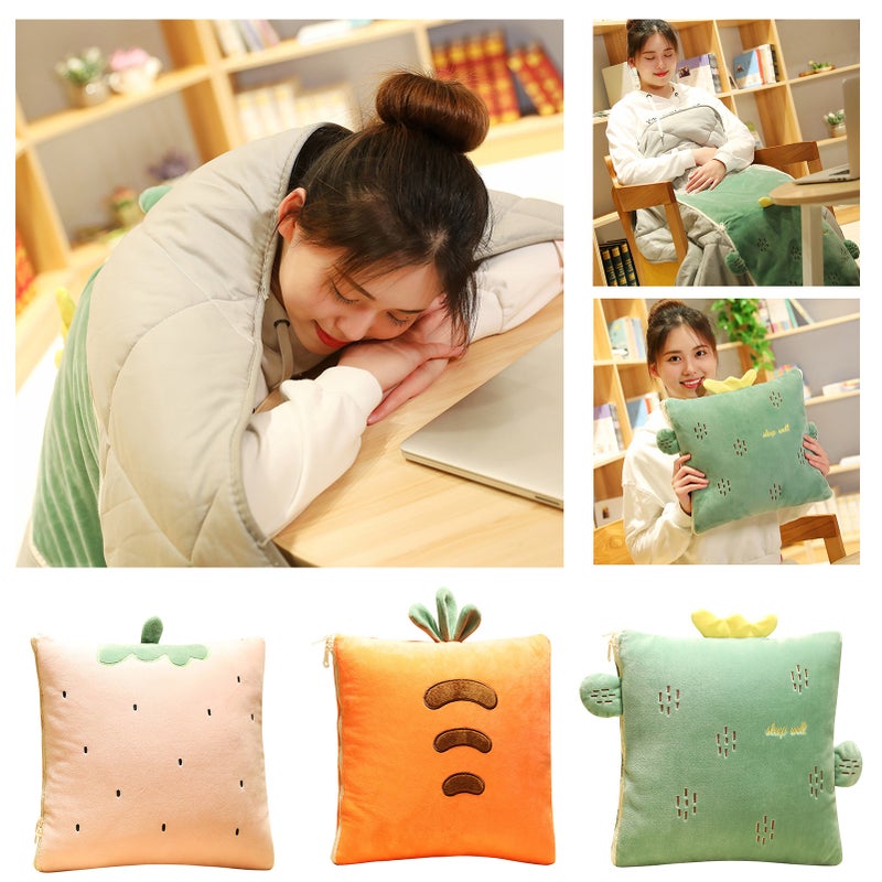 2-in-1 Blanket Pillow Foldable Blanket Extend Throw Pillows for Home Office Car Safa - Image 2