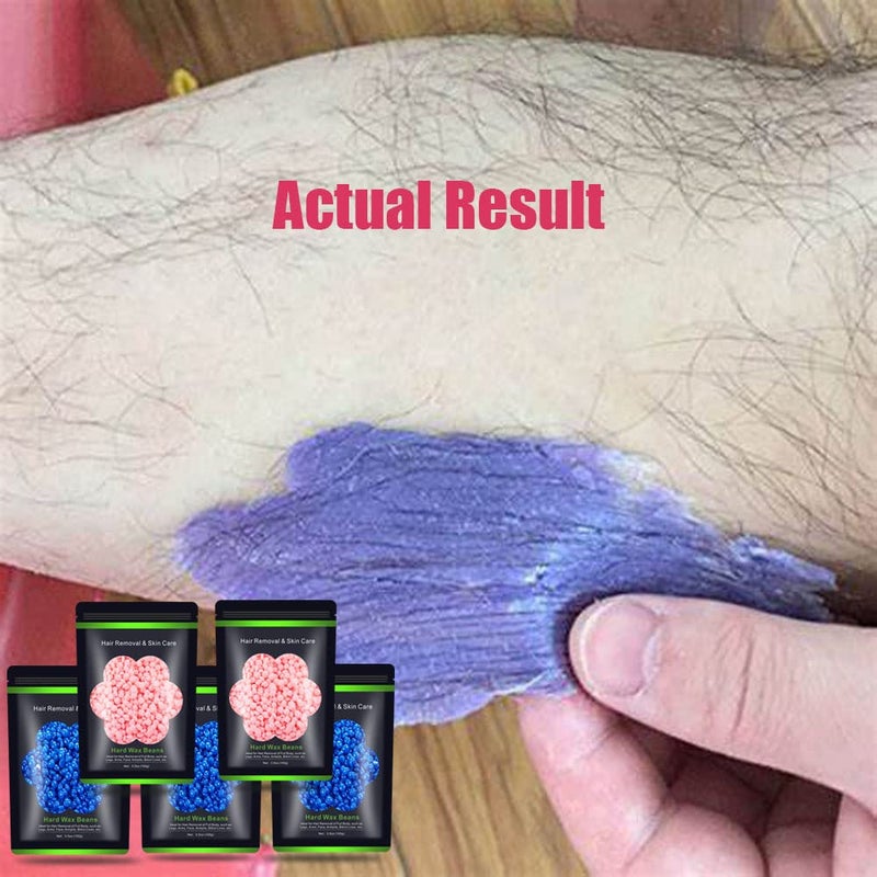 Auperwel Wax Beads for Hair Removal 1.1 lb (17.6 oz), Hard Wax Waxing Beads Kit for Sensitive Skin Brazilian, Face, Bikini, Eyebrow, Legs, Painless for Women Men, 5 packs with 10 Sticks - Image 4