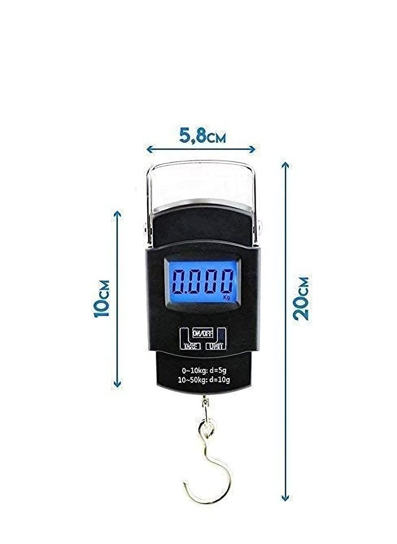 Y&D - Electronic 50Kgs Digital Luggage Weighing Scale, weight machine for Home kitchen weighing hook scale, Kitchen scale kitchen, Weight machine, scale(Black) - Image 1