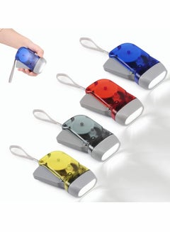 Generic Hand Crank LED Flashlight Self Powered Dynamo Torch for Camping Home and Car 4 Pack in Yellow Red Grey Blue  - Image 1