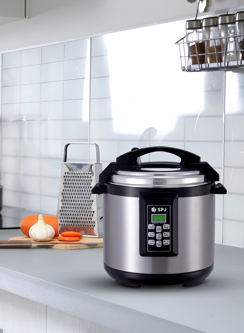 SPJ 5L Electric Pressure Cooker 900W Multi Function Rice Cooker with Non Stick Inner Pot, Steamer Basket, Stainless Steel Lid, Multi Cooking Pot for Home Kitchen - Image 4