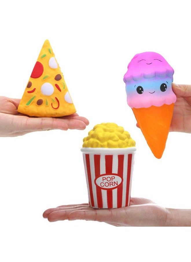 Kingyao - 6Pcs Slow Rising Squishies Squishy Toys Jumbo Squishies Hamburger Popcorn Cake Ice Cream Pizza Kawaii Squishy Toys Or Stress Relief Squeeze Toys Party Favors For Kids Adults Decorative Props - Image 1