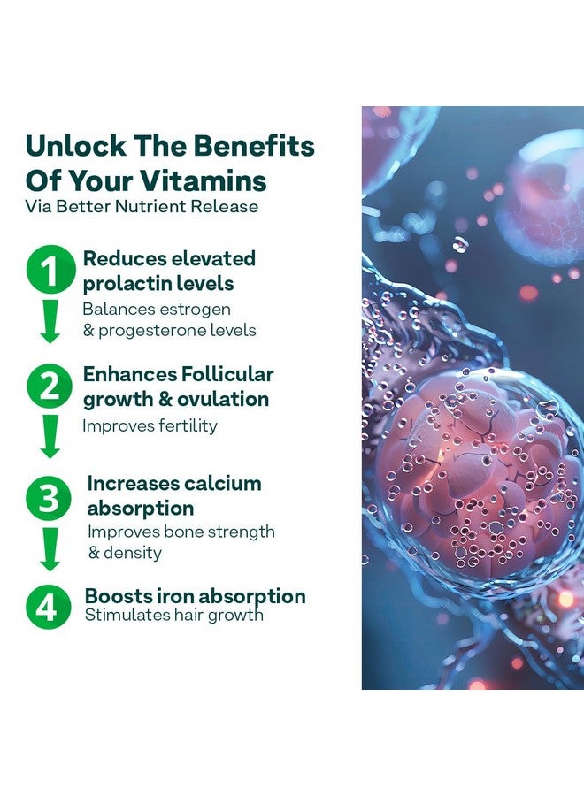 OZiva Plant Based Multivitamins for Women 35+| For Hormonal Health, Skin & Hair, Bone Health| With Chasteberry, Vitamin E & D3, 50 Vegetarian Capsules - Image 4