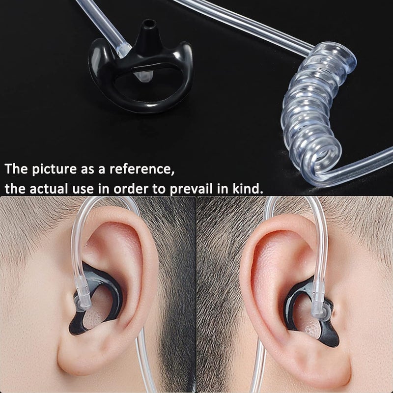 HYS Black Soft Earmold Replacement Ear Pieces Flexible Open Ear Insert Earbuds for Transparent Air Acoustic earpiece Headset, 1 Pairs-Large, 1 Pairs-Medium, 1 Pairs-Small Left and Right Earmold - Image 4