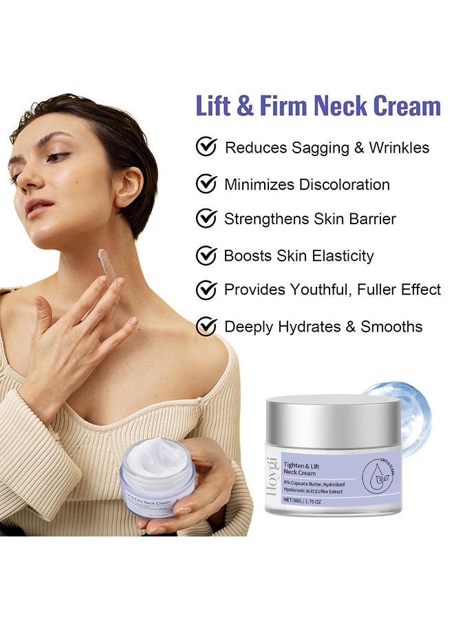 Hoygi Tighten & Lift Neck Cream, Anti Aging Smooth Tighten Skin Wrinkles Lift and Firm Cream for Sagging Skin and Neck Moisturizing 50g - Image 4