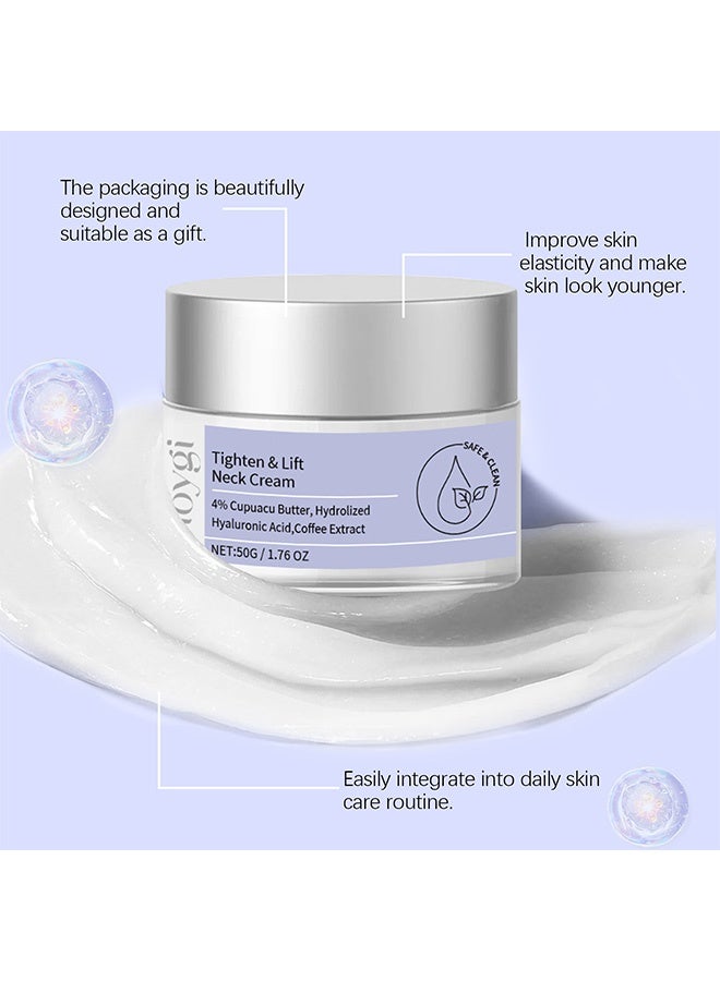 Hoygi Tighten & Lift Neck Cream, Anti Aging Smooth Tighten Skin Wrinkles Lift and Firm Cream for Sagging Skin and Neck Moisturizing 50g - Image 5