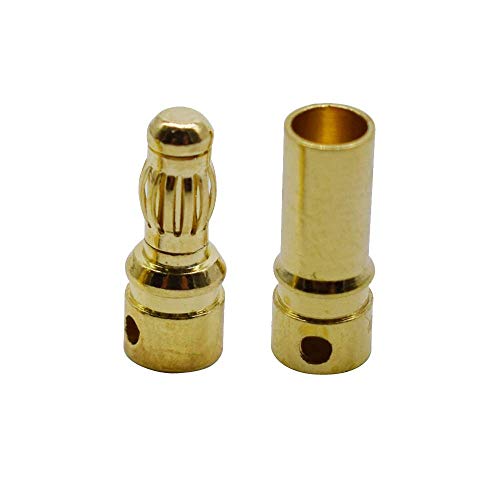 LINSYRC 20 Pairs GoldPlated 35MM Banana Plug Bullet Male and Female Connector Adapter for RC Lipo Battery ESC Motors 35MM - Image 4