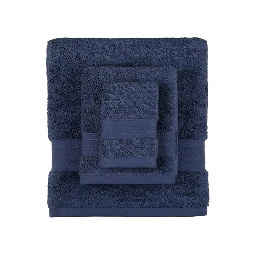 Trident Soft Comfort Air Rich Towels for Bath, 100% Cotton Towel, Super Soft, Highly Absorbent, 6 Pieces Towel Set, 500 GSM - Navy - Image 3