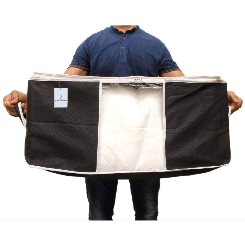 Kuber Industries 12 Piece Underbed Storage Organiser Set Extra Large Black CTSN050 Nonwoven - Image 5