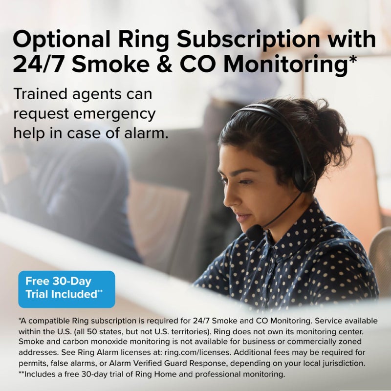 Kidde Smart Smoke and Carbon Monoxide Detector, Ring App Enabled for Real-Time Notifications, Hardwired Alarm, AA Backup Battery - Image 3