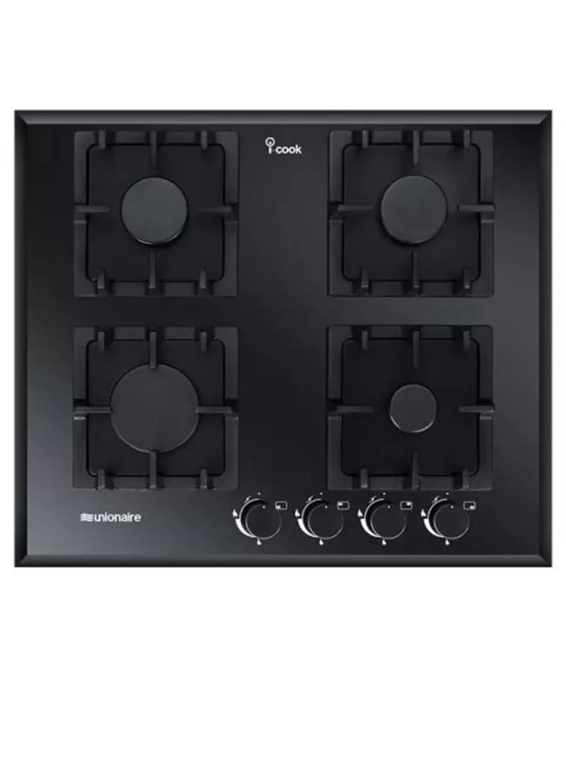 UNIONAIRE Built-in gas hob, 4 burners, full safety glass, 60 cm, from Unionaire  - Image 1