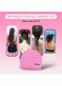 ENDLESS  Endless EL1021 Comfortable Silicon Swimming Cap with Bubble Design | Pink | Material : Silicon | Elastic Waterproof Swimming Cap for Long and Short Hair with Thicker Edge | For Adults, Women and Men  - Image 4